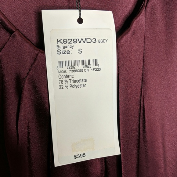 St. John Burgundy pintuck pleat blouse - Picture 3 of 5